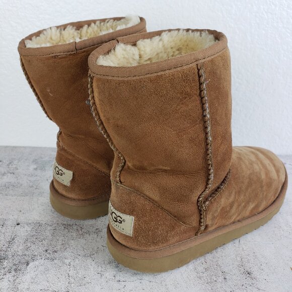 UGG Classic Midcalf Boots Brown Chestnut Comfort sz 6 Shearling Suede Sheepskin - Picture 4 of 15